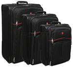 Wenger Lugano III Luggage Softside Suitcase Set of 3 Black 8905C, 8905B, 8905A with FREE Travelon Luggage Scale 12402 