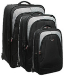 Antler Duolite Luggage Softside Suitcase Set of 3 Black 27755, 27767, 27774 with FREE GO Travel Luggage Scale G2007 