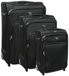 American Tourister Platinum Luggage Softside Suitcase Set of 3 Black 52053, 52064, 52075 with FREE Samsonite Luggage Scale 34006 