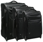Antler New Size Zero Luggage Softside Suitcase Set of 3 Black 01755, 01770, 01777 with FREE GO Travel Luggage Scale G2007 