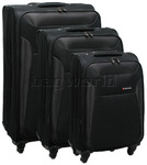 Qantas Durban Softside Suitcase Set of 3 Black 70756, 70767, 70777 with FREE GO Travel Luggage Scale G2007