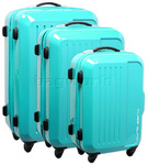 American Tourister Cube Alfa Luggage Hardside Suitcase Set of 3 Sky Blue 63005, 63006, 63007 with FREE Samsonite Luggage Scale 34006 