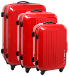 American Tourister Cube Alfa Luggage Hardside Suitcase Set of 3 Red 63005, 63006, 63007 with FREE Samsonite Luggage Scale 34006