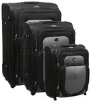 American Tourister Suave Luggage Softside Suitcase Set of 3 Black 99001, 99005, 99006 with FREE Samsonite Luggage Scale 34006