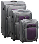 American Tourister Suave Luggage Softside Suitcase Set of 3 Grey 99001, 99005, 99006 with FREE Samsonite Luggage Scale 34006