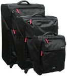 American Tourister Smart Luggage Softside Suitcase Set of 3 Black 94001, 94003, 94004 with FREE Samsonite Luggage Scale 34006 