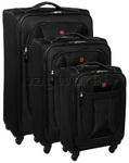 Wenger Neo Lite Softside Suitcase Set of 3 Black 7208C, 7208B, 7208A with FREE Titan Luggage Scale S2014