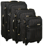 Antler New Bond Street II Spinner Softside Suitcase Set of 3 Black 11756, 10772, 10782 with FREE GO Travel Luggage Scale G2007 