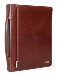 Artex Long Range Planner A4 Leather Ziparound Compendium with Binder plus Handle Brown 40309