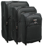 Qantas Heathrow Luggage Softside Suitcase Set of 3 Charcoal 80756, 80766, 80771 with FREE GO Travel Luggage Scale G2007