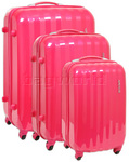 American Tourister Prismo Hardside Suitcase Set of 3 Magenta 41001, 41002, 41003 with FREE Samsonite Luggage Scale 34042