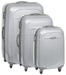 Qantas Dallas Hardside Suitcase Set of 3 Silver 15022, 15023, 15026 with FREE GO Travel Luggage Scale G2007