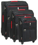 Qantas Narita Softside Suitcase Set of 3 Black 32019, 32016, 32015 with FREE GO Travel Luggage Scale G2007