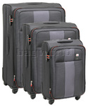 Qantas Dubai Softside Suitcase Set of 3 Charcoal 23019, 23016, 23015 with FREE GO Travel Luggage Scale G2007