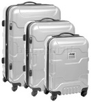Jeep Patriot Hardside Suitcase Set of 3 Silver 1500C, 1500B, 1500A with FREE Travelon Luggage Scale 12636