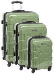 Jeep Cherokee Hardside Suitcase Set of 3 Green 8300C, 8300B, 8300A with FREE Travelon Luggage Scale 12636