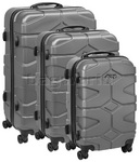 Jeep Locker Hardside Suitcase Set of 3 Charcoal 8500C, 8500B, 8500A with FREE Travelon Luggage Scale 12636