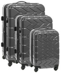 Jeep Adventure Hardside Suitcase Set of 3 Charcoal 5200C, 5200B, 5200A with FREE Travelon Luggage Scale 12636