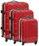 Jeep Adventure Hardside Suitcase Set of 3 Red 5200C, 5200B, 5200A with FREE Travelon Luggage Scale 12636