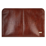 Artex Client Leather Zip Portfolio Brown 43111