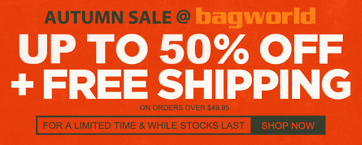 AUTUMN SALE @ Bagworld - Bags & Luggage Up To 50% Off!
