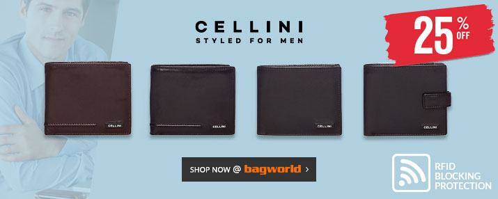 Cellini RFID Blocking Leather Wallets @ Bagworld