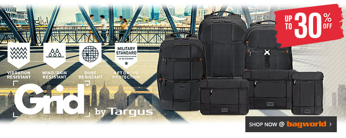 Targus Grid Laptop & Tablet Bags @ Bagworld