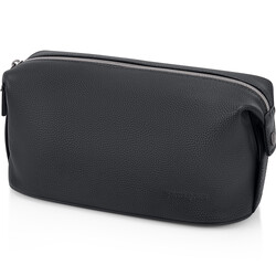 Samsonite Classic Leather Wash Bag Black 54669