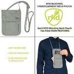 Travelon RFID Blocking Undergarment Neck Pouch Gray 12998 - 2