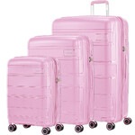 American Tourister Light Max Hardside Suitcase Set of 3 Fresh Pink 48198, 48199, 48200 with FREE Digital Luggage Scale 12775