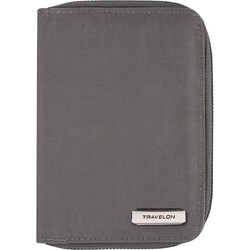 Travelon RFID Blocking Passport Zip Wallet Smoke 43401