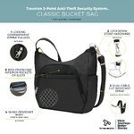 Travelon Classic Anti-Theft Crossbody Bucket Bag Black 42757 - 8