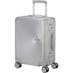 American Tourister Soundbox ALU Small/Cabin 55cm Hardside Suitcase Silver 55707