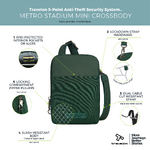 Travelon Metro Anti-Theft Stadium Mini Crossbody Bag Forest Heather 43417 - 8