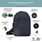 Travelon Metro Anti-Theft Tablet Sling Bag Navy Heather 43413 - ORDER NOW FOR DELIVERY IN MAY 2026 - 1