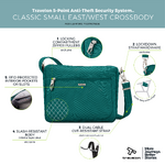 Travelon Classic Anti-Theft Small East/West Crossbody Bag Spruce 43115 - 6