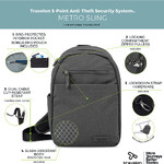 Travelon Metro Anti-Theft Tablet Sling Bag Gray Heather 43413 - 8