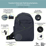 Travelon Metro Anti-Theft Tablet Sling Bag Navy Heather 43413 - ORDER NOW FOR DELIVERY IN MAY 2026 - 8