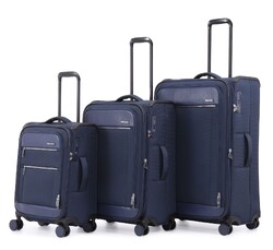 Qantas Melbourne Softside Suitcase Set of 3 Navy QF24S, QF24M, QF24L with FREE Digital Luggage Scale 12775