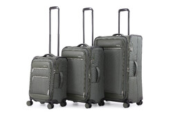Qantas Melbourne Softside Suitcase Set of 3 Olive QF24S, QF24M, QF24L with FREE Digital Luggage Scale 12775