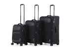 Qantas Melbourne Softside Suitcase Set of 3 Black QF24S, QF24M, QF24L with FREE Digital Luggage Scale 12775