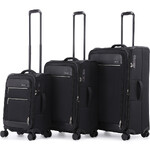 Qantas Melbourne Softside Suitcase Set of 3 Black QF24S, QF24M, QF24L with FREE Digital Luggage Scale 12775