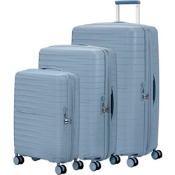 American Tourister Fastforward Hardside Suitcase Set of 3 Steel Blue 55259, 55260, 55261 with FREE Digital Luggage Scale 12775