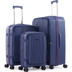 Qantas Mascot Hardside Suitcase Set of 3 Blue QF32S, QF32M, QF32L with Free Digital Luggage Scale 12775 - 3