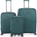 Qantas Mascot Hardside Suitcase Set of 3 Green QF32S, QF32M, QF32L with Free Digital Luggage Scale 12775 - 1
