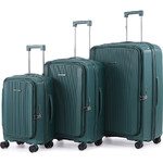 Qantas Mascot Hardside Suitcase Set of 3 Green QF32S, QF32M, QF32L with Free Digital Luggage Scale 12775