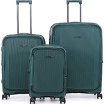 Qantas Mascot Hardside Suitcase Set of 3 Green QF32S, QF32M, QF32L with Free Digital Luggage Scale 12775 - 1
