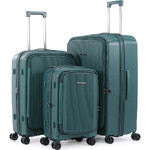 Qantas Mascot Hardside Suitcase Set of 3 Green QF32S, QF32M, QF32L with Free Digital Luggage Scale 12775 - 3