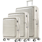 Samsonite Paralux Hardside Suitcase Set of 3 Stone Grey 56523, 56525, 57872 with FREE Digital Luggage Scale 12775