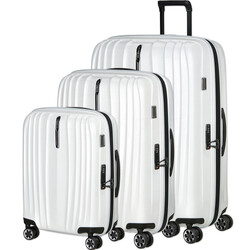 Samsonite Nexis Hardside Suitcase Set of 3 in Cotton White 58240, 58249, 58251 with FREE Digital Luggage Scale 12775